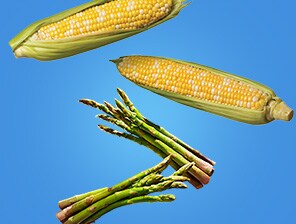 Fresh corn and asparagus.