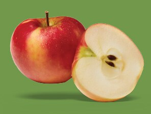 Apple cut in half