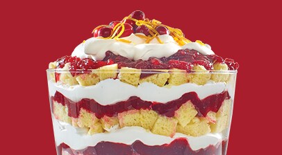 Bowl with layered holiday dessert