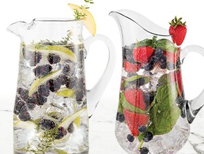 Pitchers of water infused with fruit and herbs
