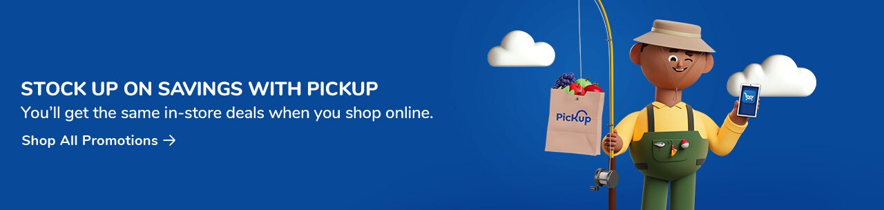Click to Shop all promotions and stock up on savings with pickup. You’ll get the same in-store deals when you shop online.