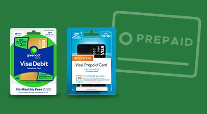 Example of prepaid card offerings at Metro Market including but not limited to Visa debit and Visa Prepaid cards.