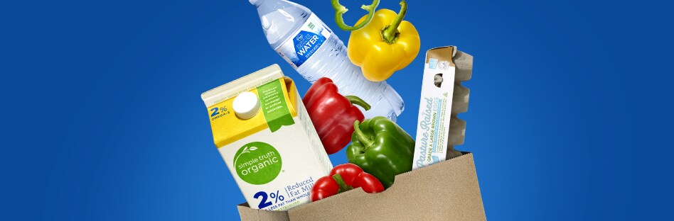 Paper bag with groceries